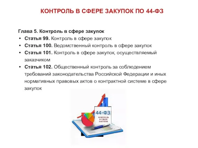 КОНТРОЛЬ В СФЕРЕ ЗАКУПОК ПО 44-ФЗ Глава 5. Контроль в сфере закупок