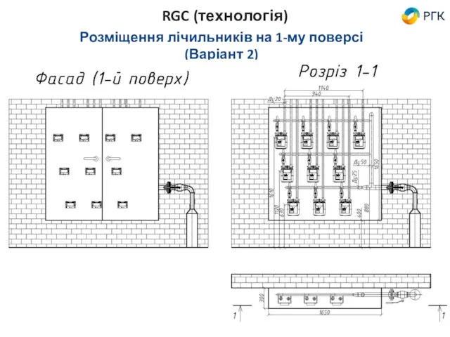 Розміщення лічильників на 1-му поверсі (Варіант 2)