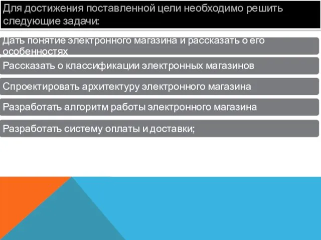 Для достижения поставленной цели необходимо решить следующие задачи: