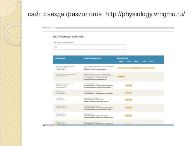 сайт съезда физиологов http://physiology.vrngmu.ru/