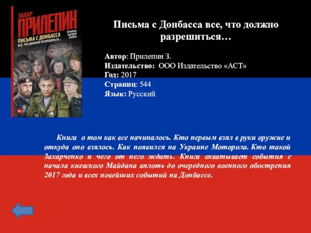 Письма с Донбасса все, что должно разрешиться… Автор: Прилепин З. Издательство: ООО