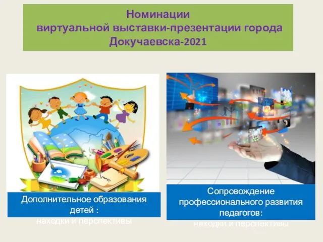 Номинации виртуальной выставки-презентации города Докучаевска-2021 Дополнительное образования детей : находки и перспективы