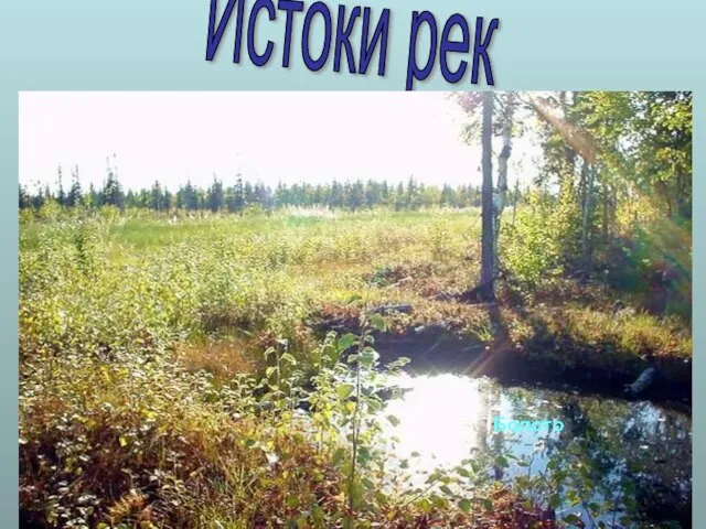 Истоки рек Родник Ледник р. Волга р. Терек р. Москва Озеро р. Ангара Болото