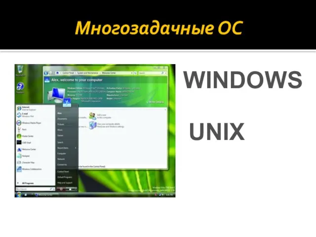 Многозадачные ОС UNIX WINDOWS