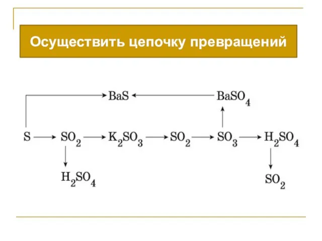 Осуществить цепочку превращений