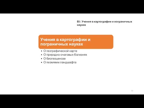 В7. Учения в картографии и пограничных науках