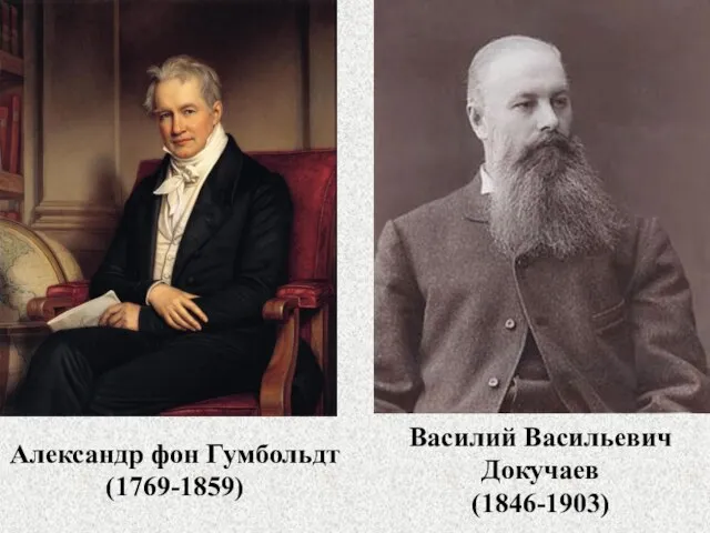 Александр фон Гумбольдт (1769-1859) Василий Васильевич Докучаев (1846-1903)