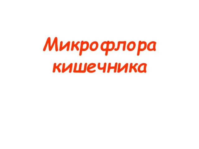 Микрофлора кишечника