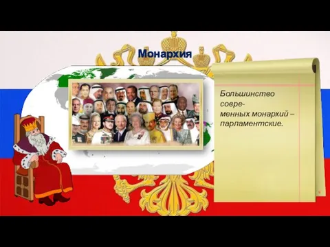 Монархия Большинство совре- менных монархий – парламентские.