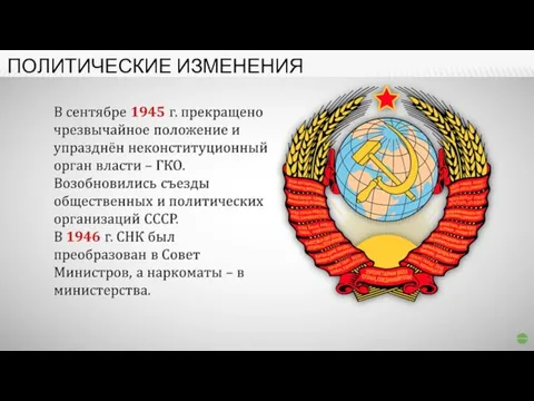 ПОЛИТИЧЕСКИЕ ИЗМЕНЕНИЯ