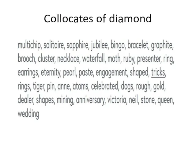 Collocates of diamond