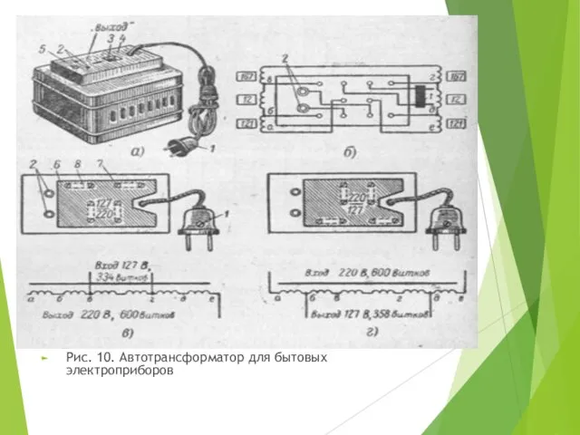 Рис. 10. Автотрансформатор для бытовых электроприборов