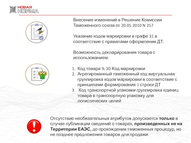 Внесение изменений в Решение Комиссии Таможенного союза от 20.05.2010 N 257 Указание