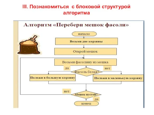 III. Познакомиться с блоковой структурой алгоритма