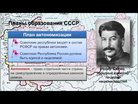 Планы образования СССР Иосиф Сталин, народный комиссар по делам национальностей План автономизации