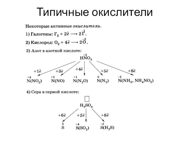 Типичные окислители