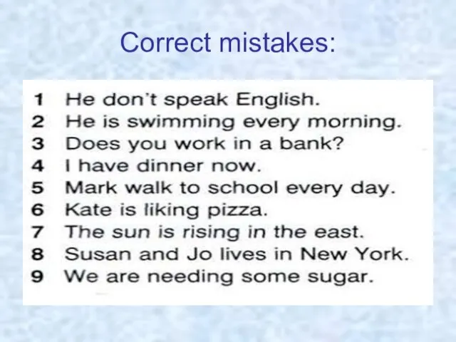 Correct mistakes: