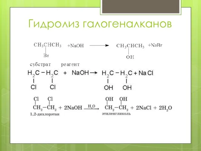 Гидролиз галогеналканов