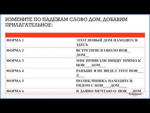 ИЗМЕНИТЕ ПО ПАДЕЖАМ СЛОВО ДОМ, ДОБАВИМ ПРИЛАГАТЕЛЬНОЕ: