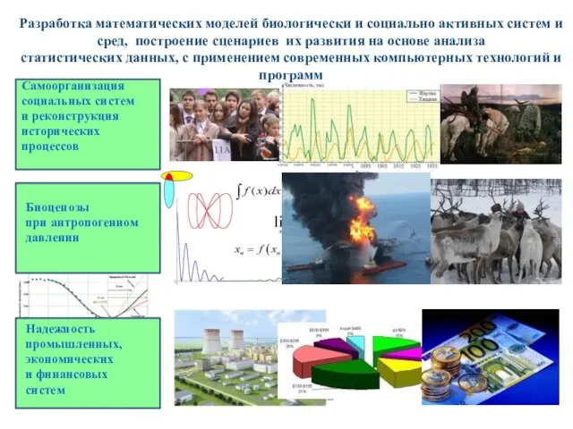 Разработка математических моделей биологически и социально активных систем и сред, построение сценариев