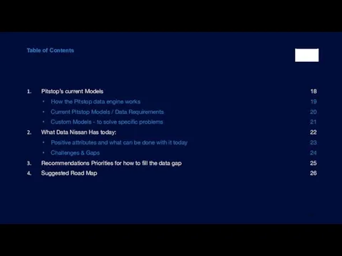 Pitstop’s current Models How the Pitstop data engine works Current Pitstop Models