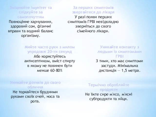 Зміцнюйте імунітет та слідкуйте за самопочуттям Повноцінне харчування, здоровий сон, фізичні вправи