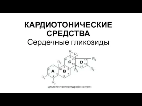 КАРДИОТОНИЧЕСКИЕ СРЕДСТВА Сердечные гликозиды