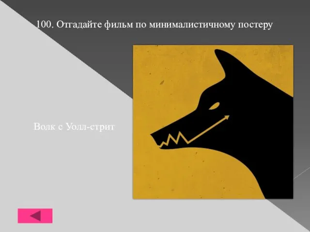 100. Отгадайте фильм по минималистичному постеру Волк с Уолл-стрит