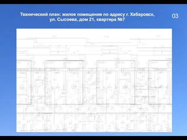 03 Технический план: жилое помещение по адресу г. Хабаровск, ул. Сысоева, дом 21, квартира №7