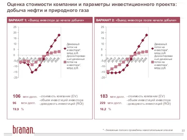 Оценка стоимости компании и параметры инвестиционного проекта: добыча нефти и природного газа