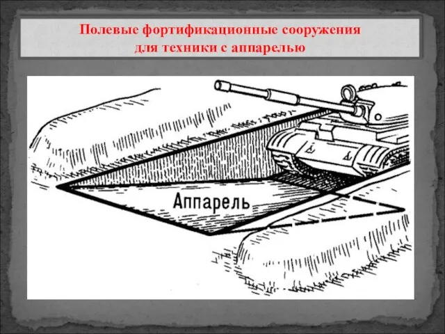 Полевые фортификационные сооружения для техники с аппарелью