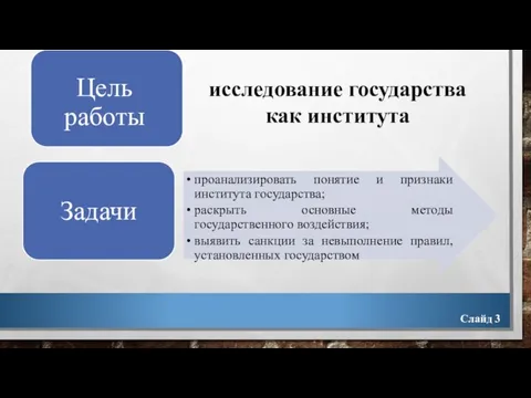 исследование государства как института Слайд 3