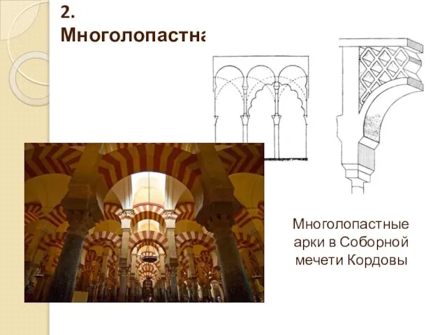 2. Многолопастная Многолопастные арки в Соборной мечети Кордовы