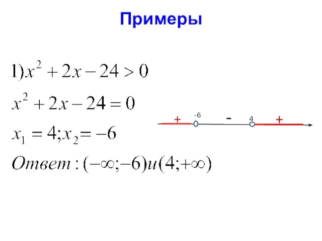 Примеры -6 4 + + -