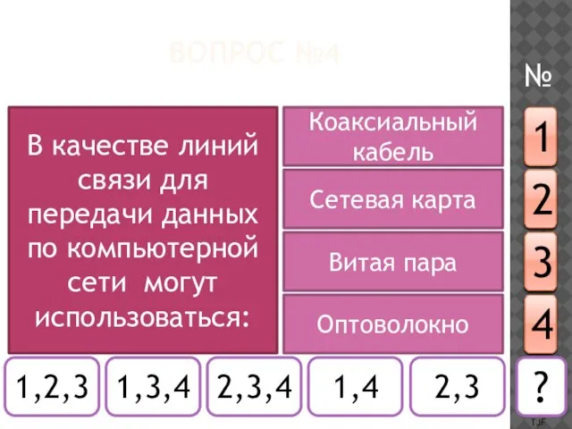 ВОПРОС №4 В качестве линий связи для передачи данных по компьютерной сети