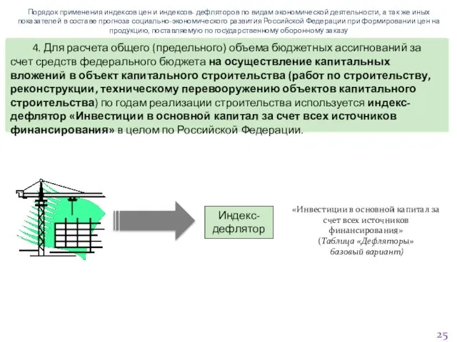 Порядок применения индексов цен и индексов- дефляторов по видам экономической деятельности, а