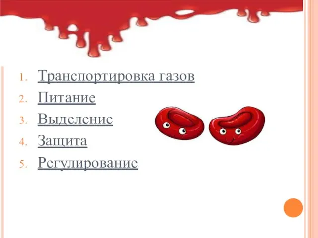 Транспортировка газов Питание Выделение Защита Регулирование