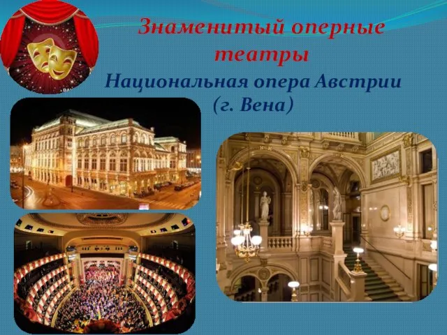 Знаменитый оперные театры Национальная опера Австрии (г. Вена)