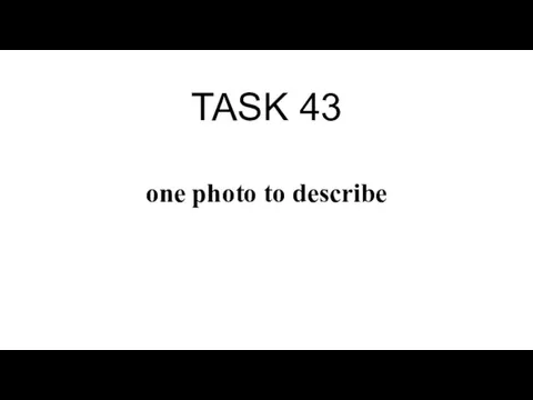 TASK 43 one photo to describe