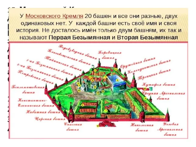 15. Московский Кремль — главная достопримечательность города — расположен в самом центре