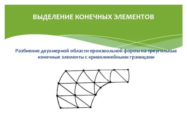 Разбиение двухмерной области произвольной формы на треугольные конечные элементы с криволинейными границами ВЫДЕЛЕНИЕ КОНЕЧНЫХ ЭЛЕМЕНТОВ
