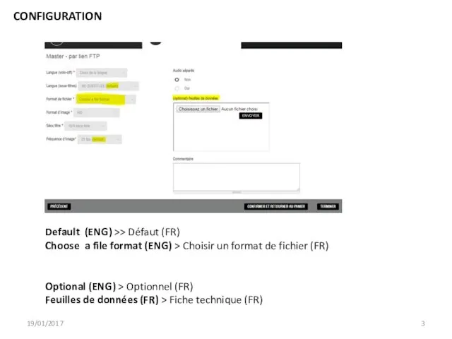 Default (ENG) >> Défaut (FR) Choose a file format (ENG) > Choisir
