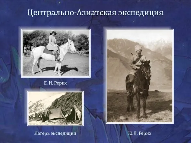 Центрально-Азиатская экспедиция Е. И. Рерих Ю.Н. Рерих Лагерь экспедиции