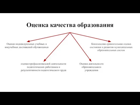 Оценка качества образования Оценка индивидуальных учебных и внеучебных достижений обучающихся оценка профессиональной