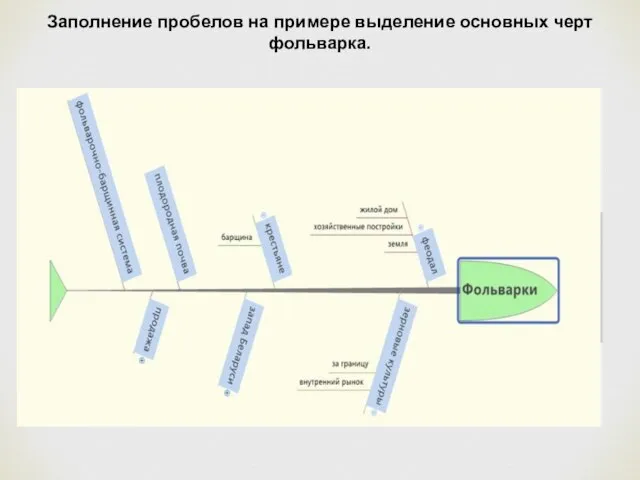 Заполнение пробелов на примере выделение основных черт фольварка.