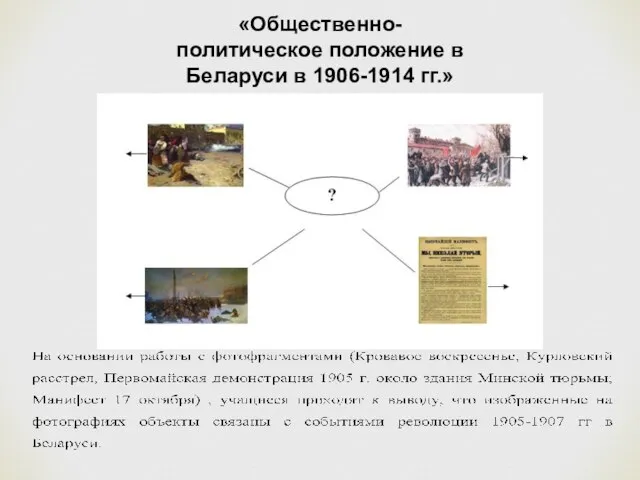 «Общественно-политическое положение в Беларуси в 1906-1914 гг.»