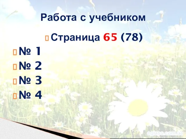 Страница 65 (78) № 1 № 2 № 3 № 4 Работа с учебником