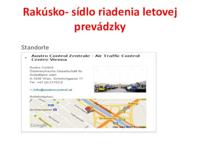 Rakúsko- sídlo riadenia letovej prevádzky