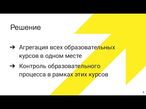 Решение Агрегация всех образовательных курсов в одном месте Контроль образовательного процесса в рамках этих курсов