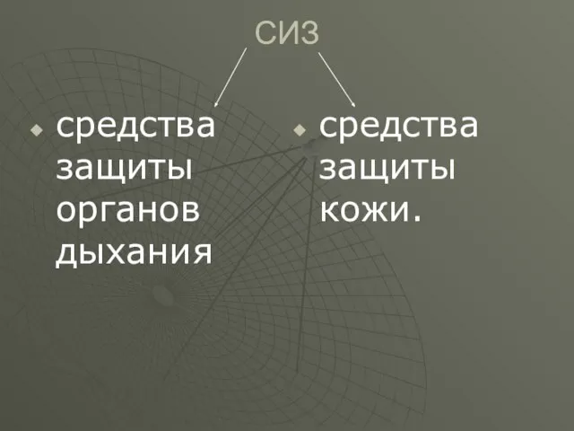 СИЗ средства защиты органов дыхания средства защиты кожи.